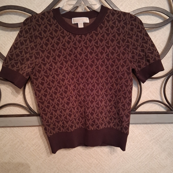 Michael Kors Black and Brown Monogram Sweater - Picture 1 of 2